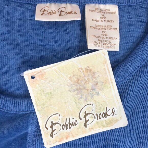 Vintage 90s Blue Embroidered Patchwork Bohemian Oversized Long Sleeve Top / XL - Picture 8 of 8